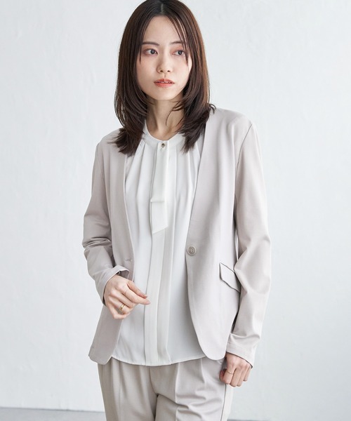 「IKKA LOUNGE」 7分袖ブラウス M ブルー レディース_画像6