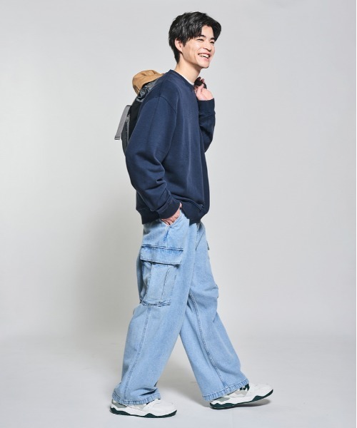 90s00sPOLO JEANS デニムカーゴパンツ ミリタリーテイスト 希少 BACK NUMBER ジーンズ 「BACK NUMBER」デニムカーゴパンツ (ミリタリー