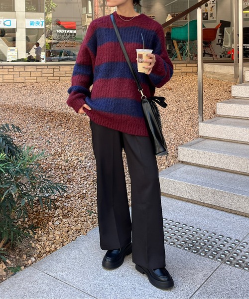 「CPCM」 長袖ニット MEDIUM ネイビー メンズの画像2