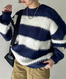 「CPCM」 長袖ニット MEDIUM ネイビー メンズの画像7