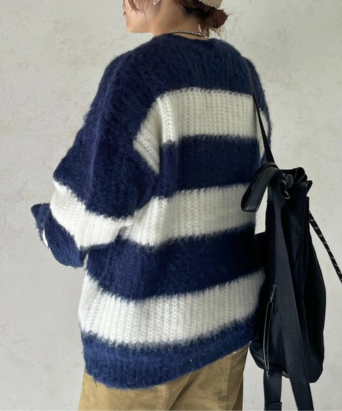 「CPCM」 長袖ニット MEDIUM ネイビー メンズの画像8