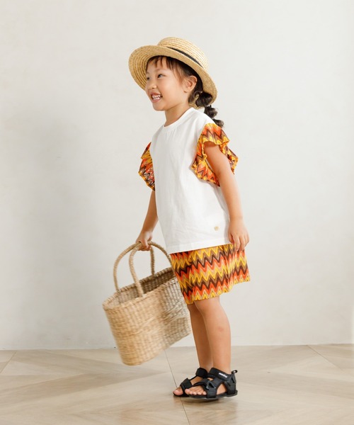 「MAKE YOUR DAY」 「KIDS」ショートパンツ 140 オレンジ キッズ_画像2