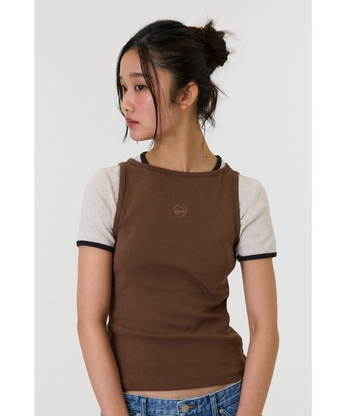 emis タンクトップ ノースリーブ (W) BOAT NECK TANK TOP レディース
