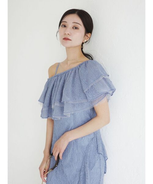 ドレス LADYレースフリルデザインボレロキャミワンピース