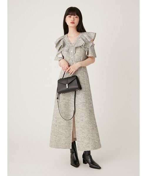 「LILY BROWN」 半袖ワンピース 0 ネイビー レディース_画像3