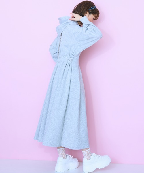 「marun」 「SMILELAND」長袖ワンピース LL ピンク レディース_画像4