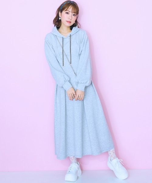 「marun」 「SMILELAND」長袖ワンピース LL ピンク レディース_画像7