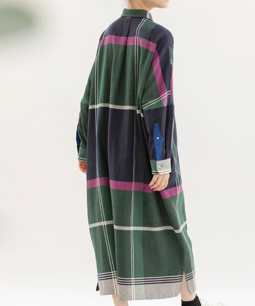 「nop de nod」 シャツワンピース M ダークグリーン レディースの画像