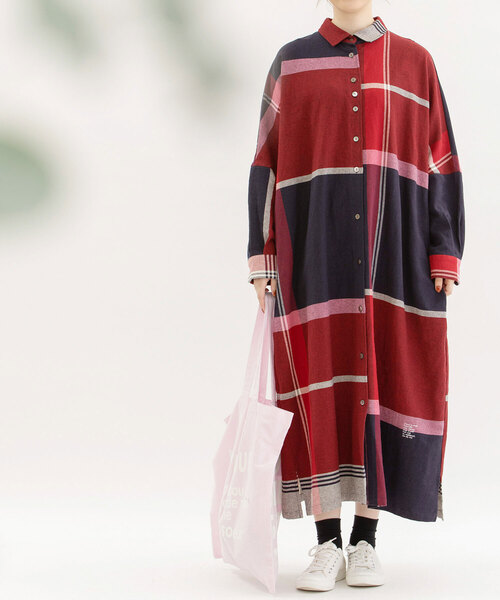 「nop de nod」 シャツワンピース M ダークグリーン レディースの画像
