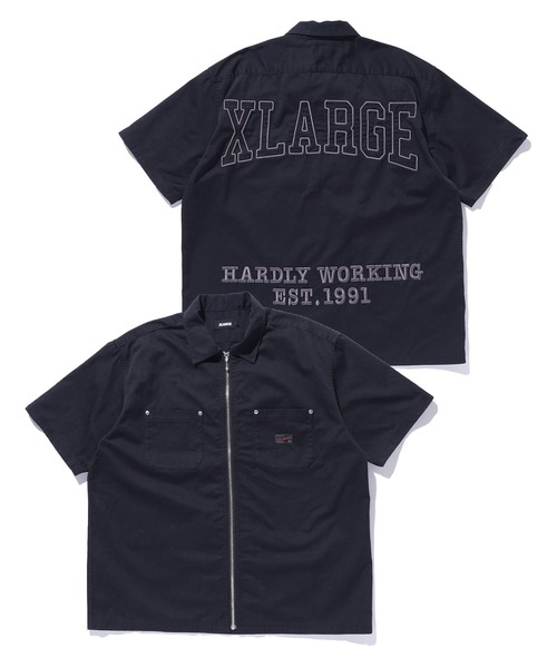 XLARGE（エクストラ ラージ） シャツ 半袖 ZIP UP S/S WORK SHIRT