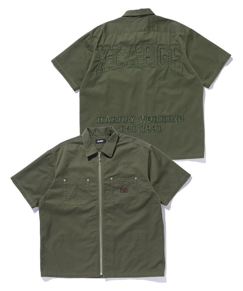 XLARGE（エクストラ ラージ） シャツ 半袖 ZIP UP S/S WORK SHIRT