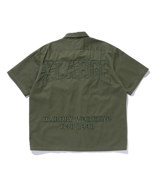 XLARGE（エクストラ ラージ） シャツ 半袖 ZIP UP S/S WORK SHIRT