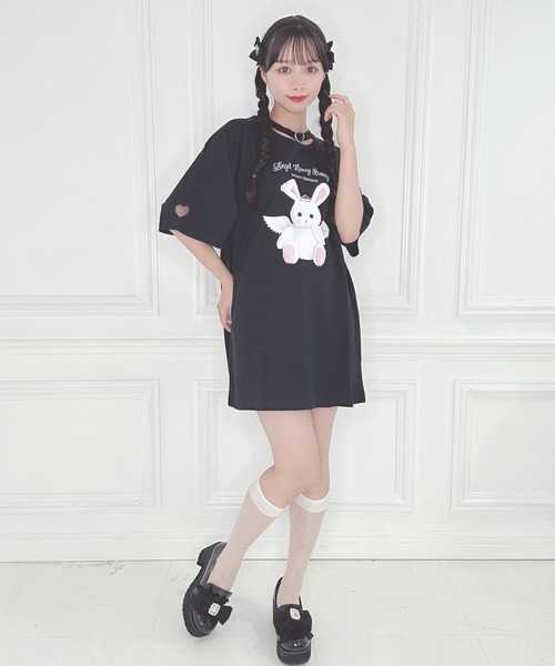 「Honey Cinnamon」 半袖Tシャツ FREE ブラック レディース_画像7