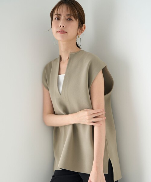 「UNFILO」 半袖ニット MEDIUM グレー レディース_画像7