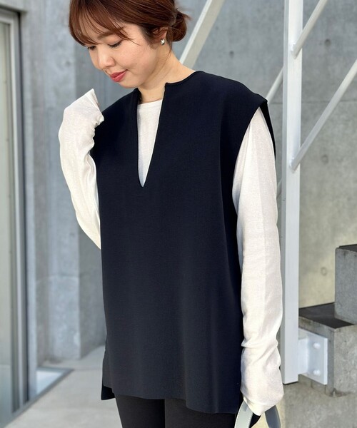 「UNFILO」 半袖ニット MEDIUM グレー レディース_画像9