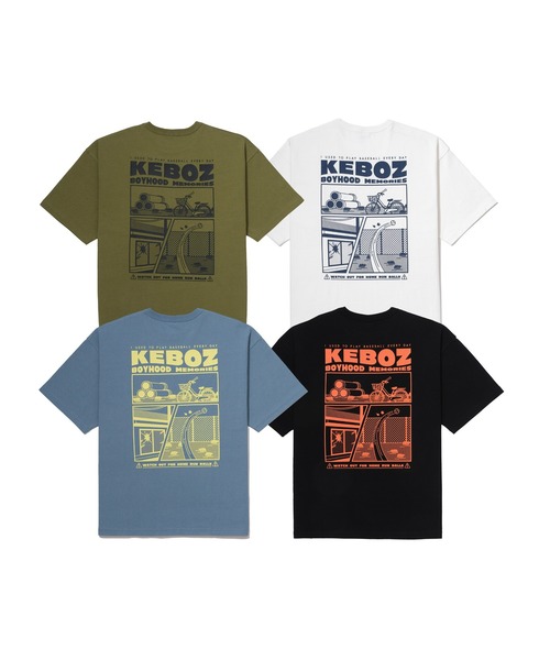 「KEBOZ」 半袖Tシャツ M サックスブルー メンズ_画像4