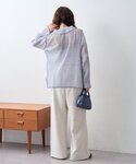 ブラウス シャツ 襟付きプリーツカットレースシ...の詳細画像1