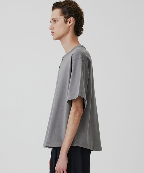 tシャツ ALBINI CASHMERE×SEA ISLAND COTTON HENRY TEE　｜最高級コットン/カシミヤ/春服/夏服 メンズの画像