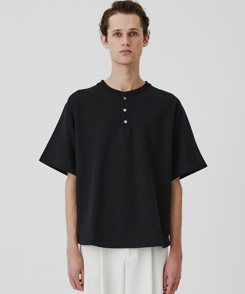 tシャツ ALBINI CASHMERE×SEA ISLAND COTTON HENRY TEE　｜最高級コットン/カシミヤ/春服/夏服 メンズの画像