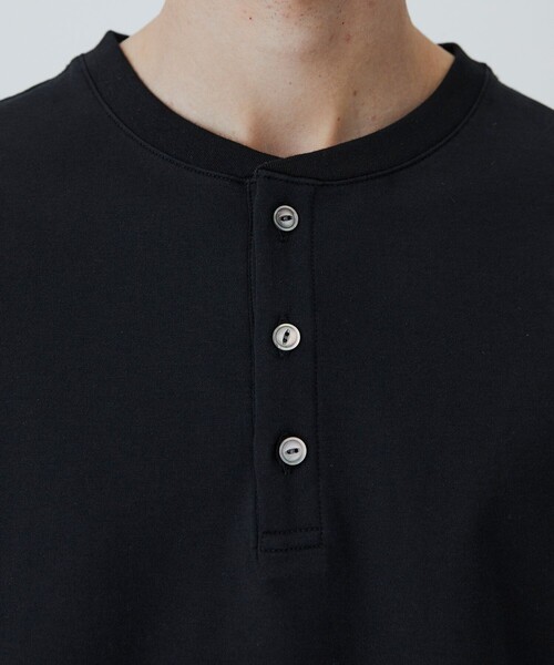 tシャツ ALBINI CASHMERE×SEA ISLAND COTTON HENRY TEE　｜最高級コットン/カシミヤ/春服/夏服 メンズの画像