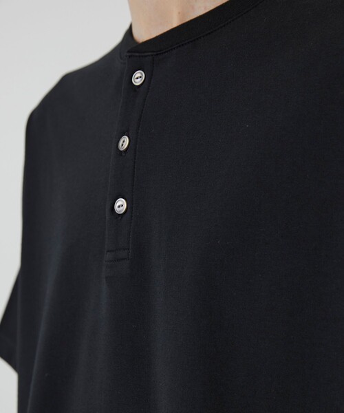 tシャツ ALBINI CASHMERE×SEA ISLAND COTTON HENRY TEE　｜最高級コットン/カシミヤ/春服/夏服 メンズの画像