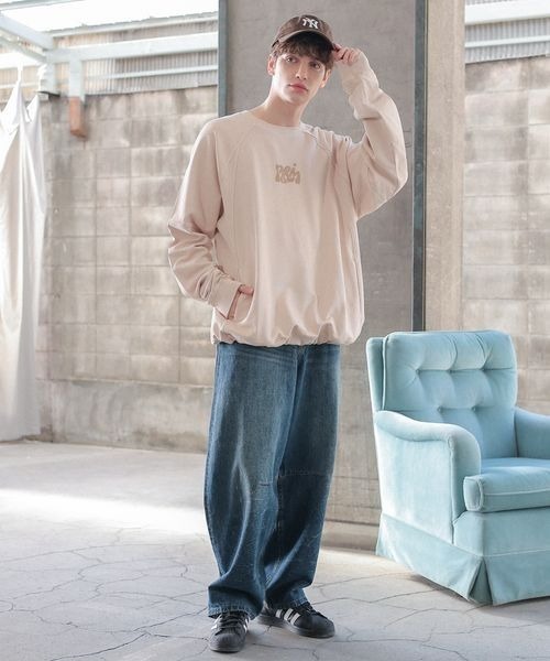 「PBLIM」 スウェットカットソー LARGE パープル レディース_画像6