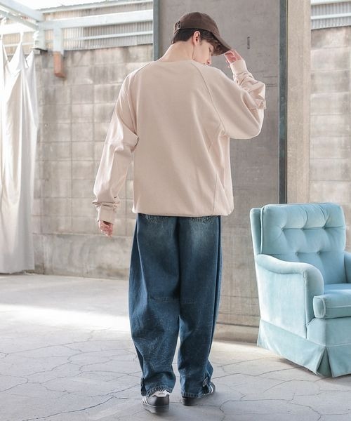 「PBLIM」 スウェットカットソー LARGE パープル レディース_画像7