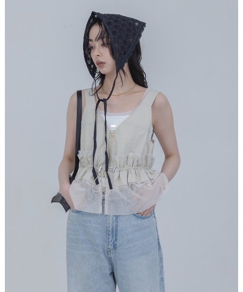 Eimee Law（エイミーロウ） ベスト ジレ ウエストフリルビスチェ