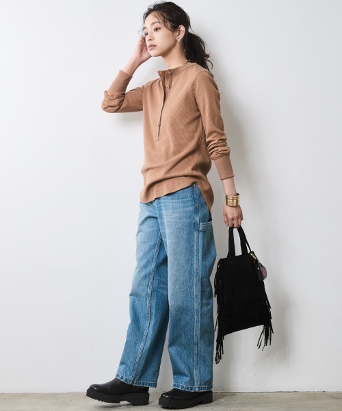 「CHIC STYLE」 長袖カットソー 5L モカ レディース_画像5