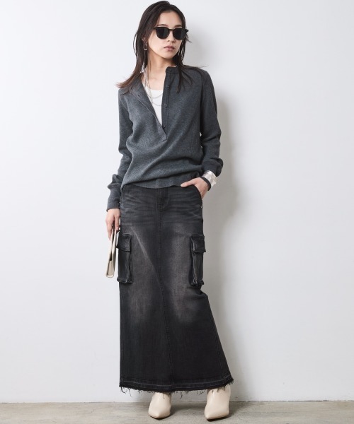 「CHIC STYLE」 長袖カットソー 5L モカ レディース_画像6