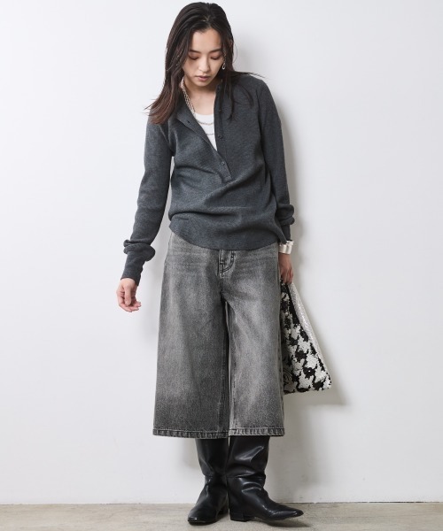「CHIC STYLE」 長袖カットソー 5L モカ レディース_画像7