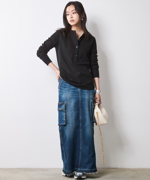 「CHIC STYLE」 長袖カットソー 5L モカ レディース_画像8