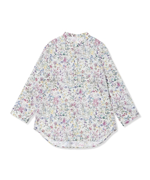 ブラウス シャツ 「Liberty」リバティプリントスタンドカラーシャツ レディースの画像