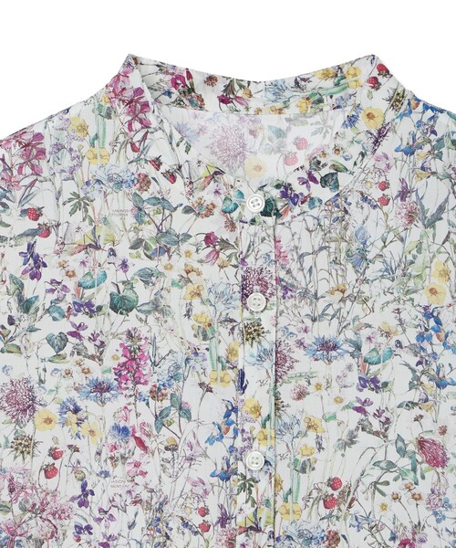 ブラウス シャツ 「Liberty」リバティプリントスタンドカラーシャツ レディースの画像