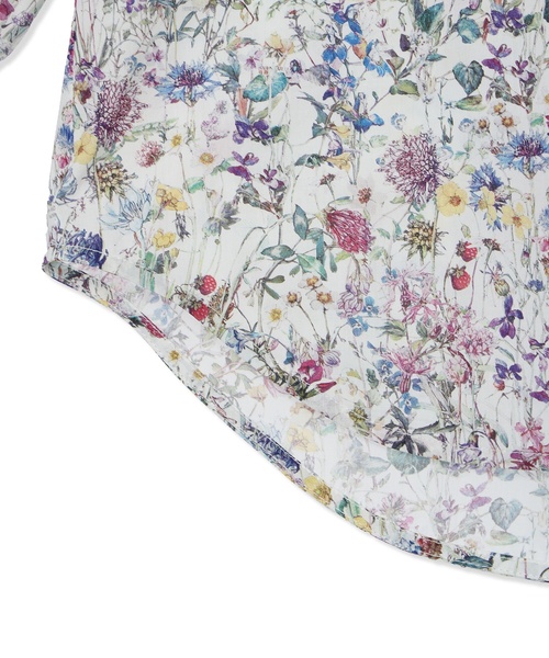 ブラウス シャツ 「Liberty」リバティプリントスタンドカラーシャツ レディースの画像