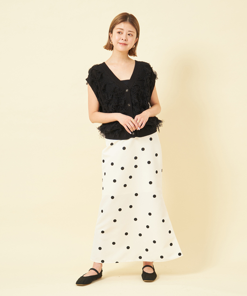 「U by SPICK&SPAN」 ニットベスト - ホワイト レディース_画像4