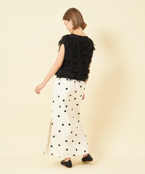 「U by SPICK&SPAN」 ニットベスト - ホワイト レディース_画像7
