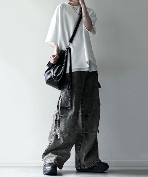 「LILL」 半袖Tシャツ S ホワイト メンズ_画像4