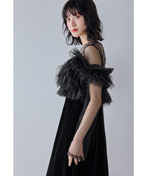 「niana」 コンビワンピース M ベージュ×ブラック レディース_画像5