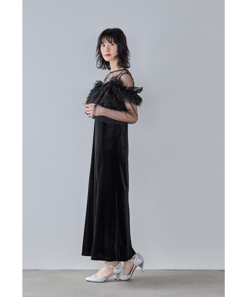 「niana」 コンビワンピース M ベージュ×ブラック レディース_画像6