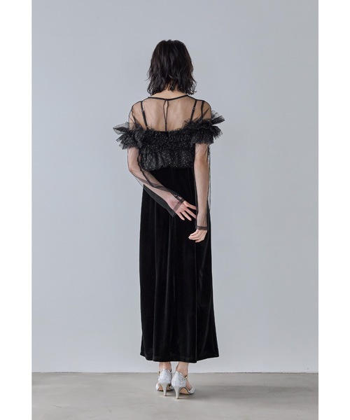 「niana」 コンビワンピース M ベージュ×ブラック レディース_画像8