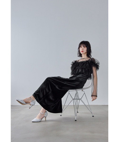 「niana」 コンビワンピース M ベージュ×ブラック レディース_画像9