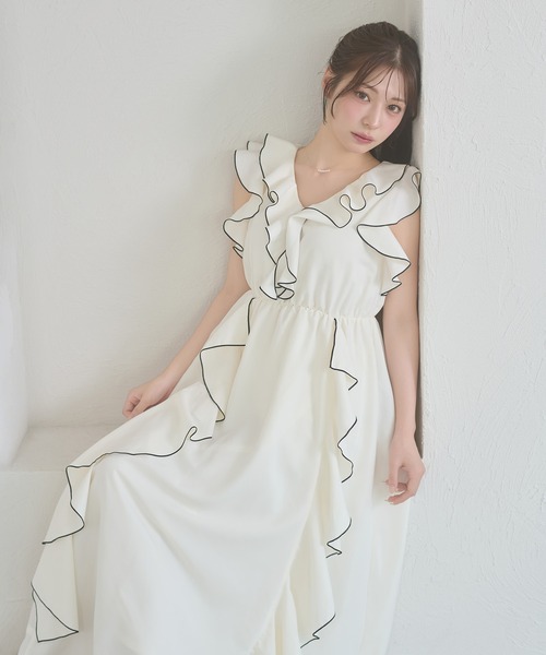 Ambre Neige（アンブルネージュ） ワンピース 夏 raffle flill dress