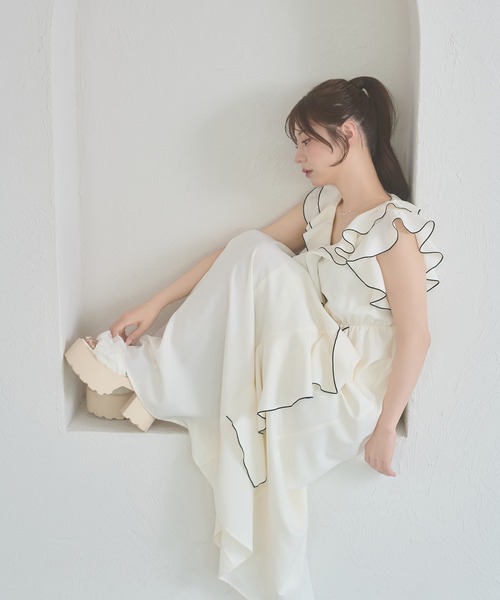 Ambre Neige（アンブルネージュ） ワンピース 夏 raffle flill dress