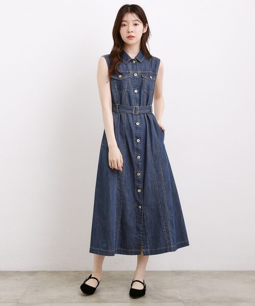 grove（グローブ） ワンピース 大人気！デニムフレアワンピース