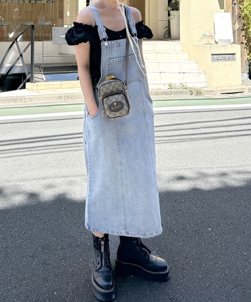 「Alley by w closet」 サロペットスカート FREE サックスブルー レディース_画像2