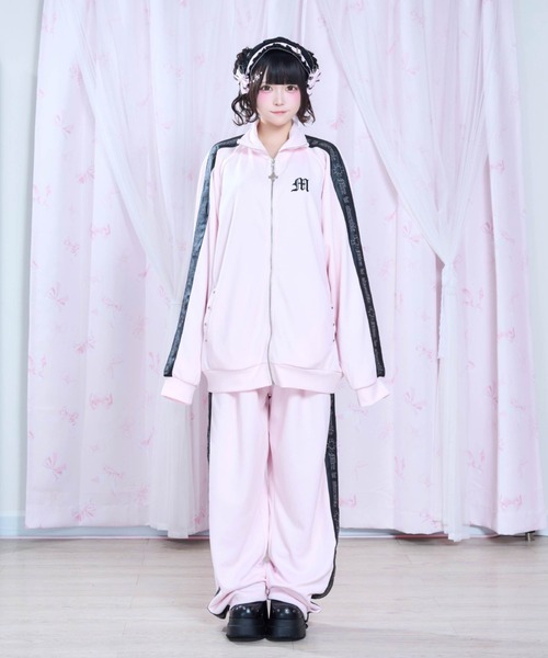 FCRB18/19 セットアップジャージ mine by LAFARY セットアップ レザーロゴ刺繍ジャージセットアップ
