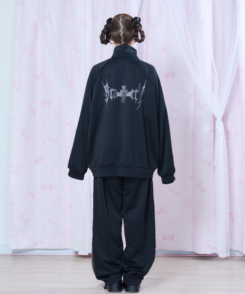 mine by LAFARY セットアップ レザーロゴ刺繍ジャージセットアップ