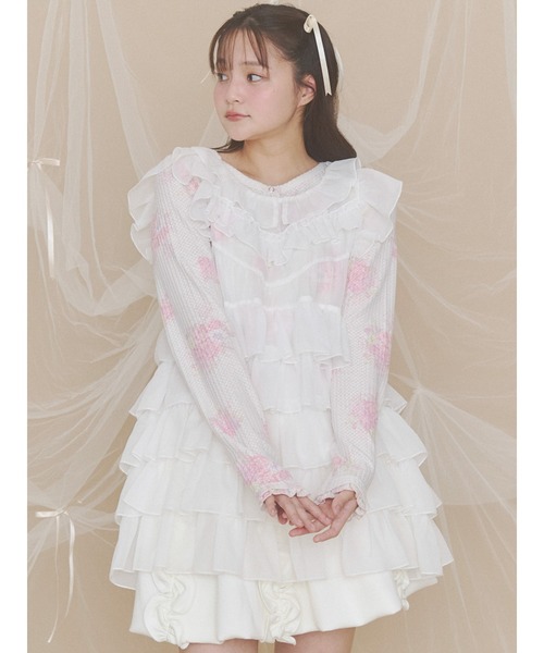 merry jenny（メリージェニー） tシャツ bouquetワッフルトップス