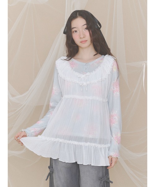 merry jenny（メリージェニー） tシャツ bouquetワッフルトップス 